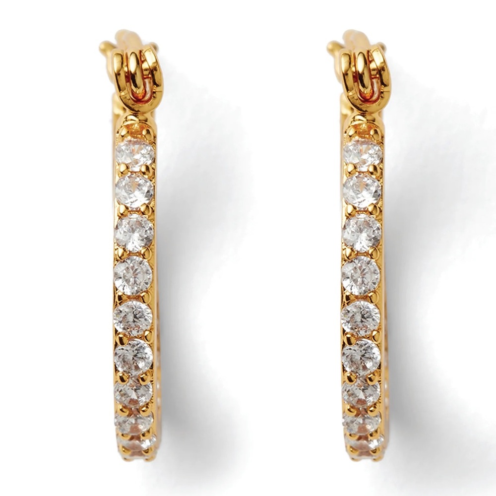 Crystal Haze Mini Serena Hoops - Clear - Picture 2 of 8